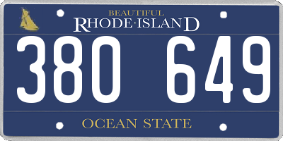 RI license plate 380649