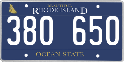 RI license plate 380650