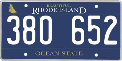 RI license plate 380652