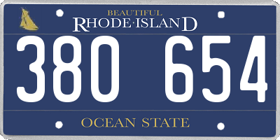 RI license plate 380654