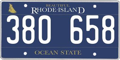 RI license plate 380658