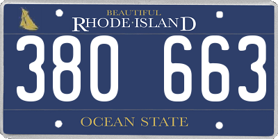 RI license plate 380663