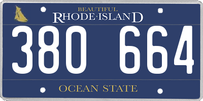 RI license plate 380664