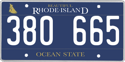 RI license plate 380665