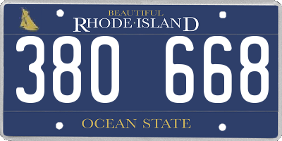 RI license plate 380668