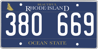 RI license plate 380669