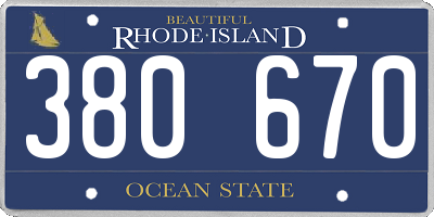 RI license plate 380670