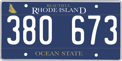 RI license plate 380673