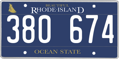 RI license plate 380674
