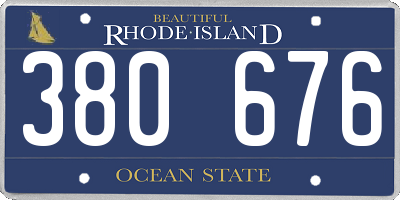 RI license plate 380676