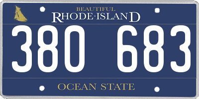 RI license plate 380683