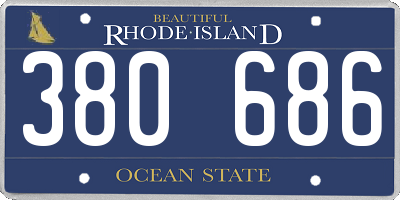 RI license plate 380686