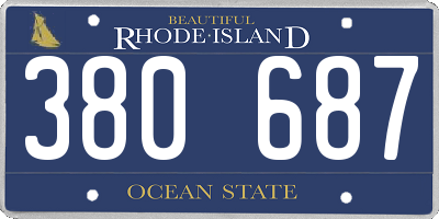 RI license plate 380687