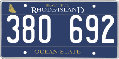 RI license plate 380692