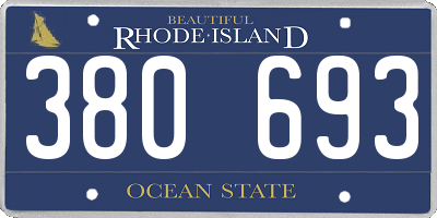 RI license plate 380693