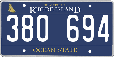 RI license plate 380694
