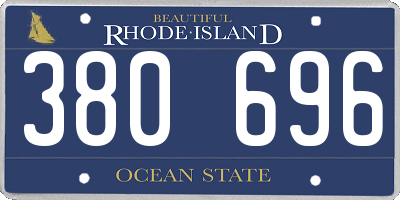RI license plate 380696
