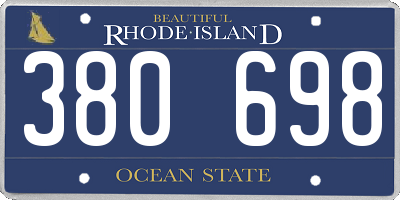 RI license plate 380698