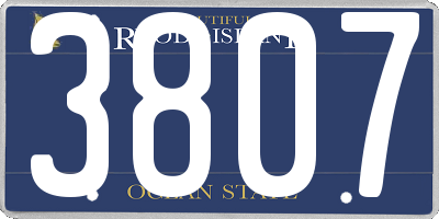 RI license plate 3807