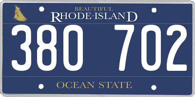 RI license plate 380702