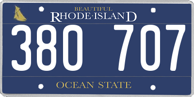 RI license plate 380707