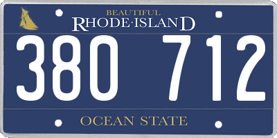 RI license plate 380712
