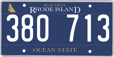 RI license plate 380713