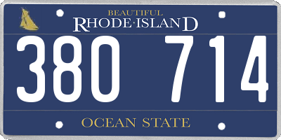 RI license plate 380714
