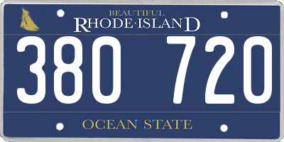 RI license plate 380720