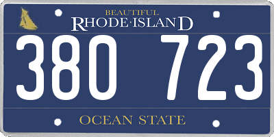 RI license plate 380723
