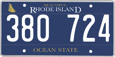 RI license plate 380724