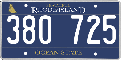 RI license plate 380725