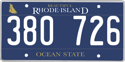 RI license plate 380726