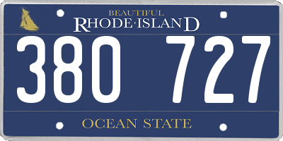 RI license plate 380727