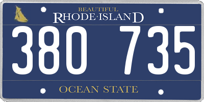 RI license plate 380735