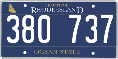 RI license plate 380737