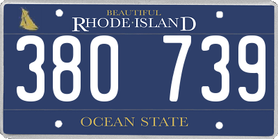 RI license plate 380739