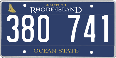 RI license plate 380741