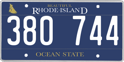 RI license plate 380744