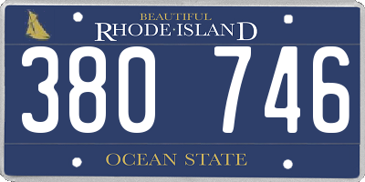 RI license plate 380746