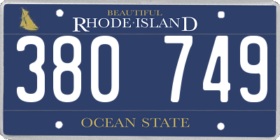 RI license plate 380749