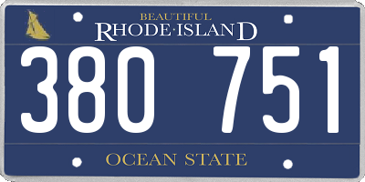 RI license plate 380751