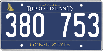 RI license plate 380753