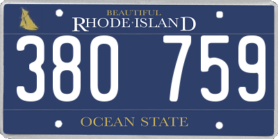 RI license plate 380759