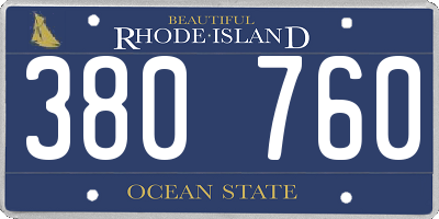 RI license plate 380760