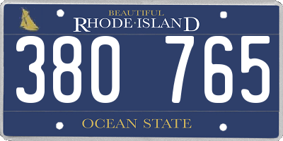 RI license plate 380765