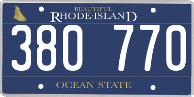 RI license plate 380770