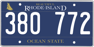 RI license plate 380772