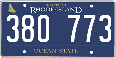 RI license plate 380773