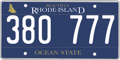 RI license plate 380777